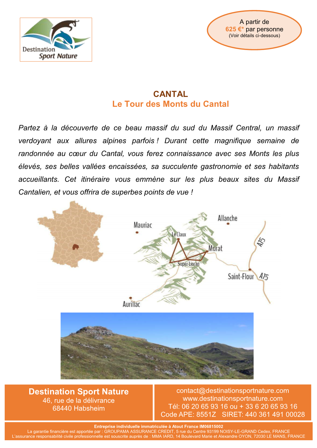 CANTAL Le Tour Des Monts Du Cantal Destination Sport Nature