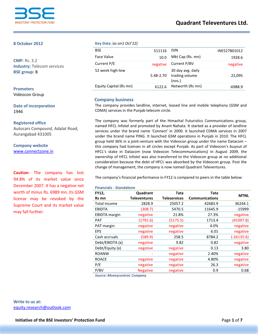 Quadrant Televentures Ltd