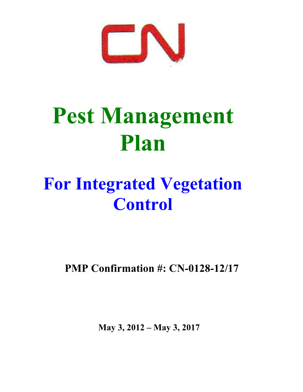 Pest Management Plan