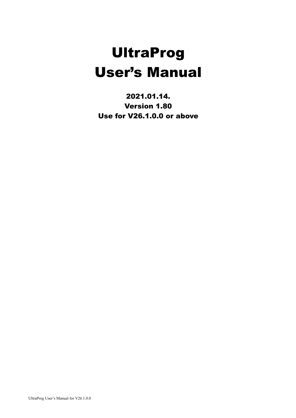 Ultraprog User's Manual