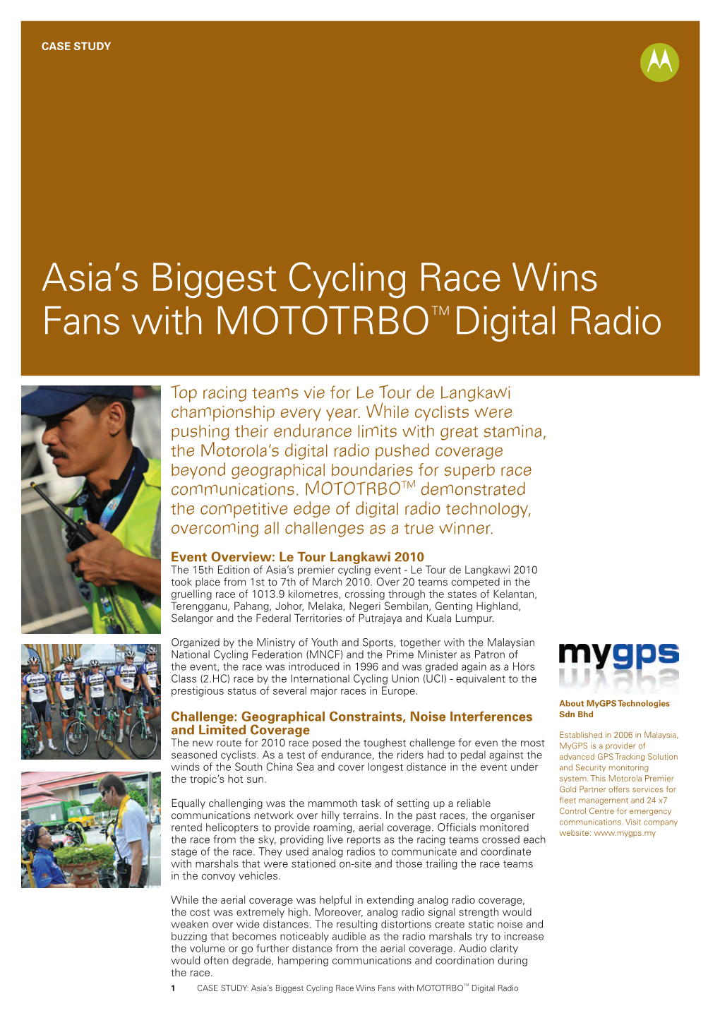 Asia's Biggest Cycling Race Wins Fans with MOTOTRBOTM Digital Radio