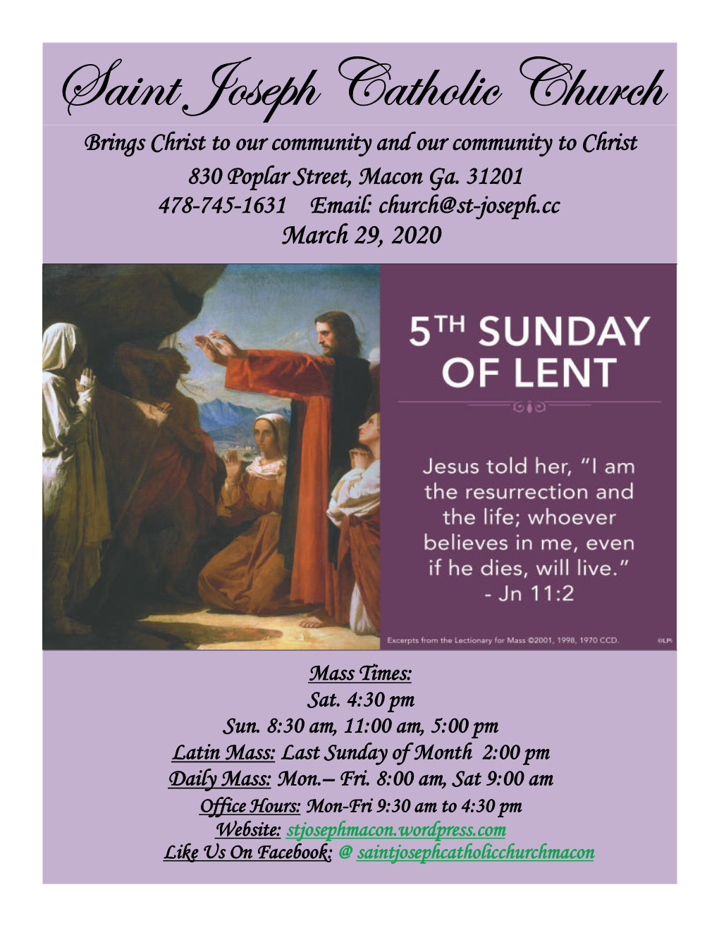 Saint Joseph Catholic Church Brings Christ to Our Community and Our Community to Christ