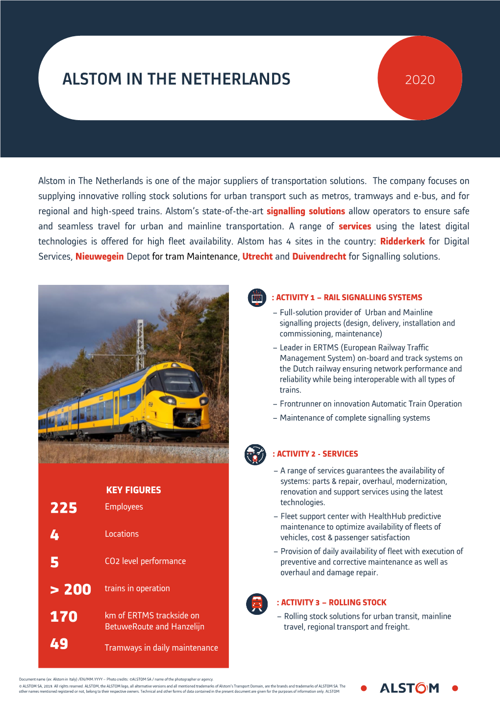 Alstom in the Netherlands 2020