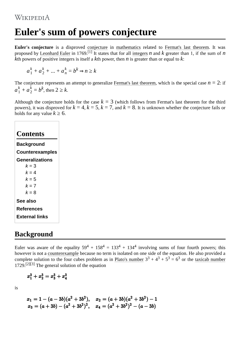 Euler's Sum of Powers Conjecture