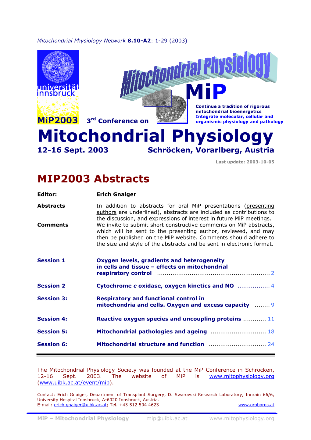 Mitochondrial Physiology Network 8.10-A2: 1-29 (2003)