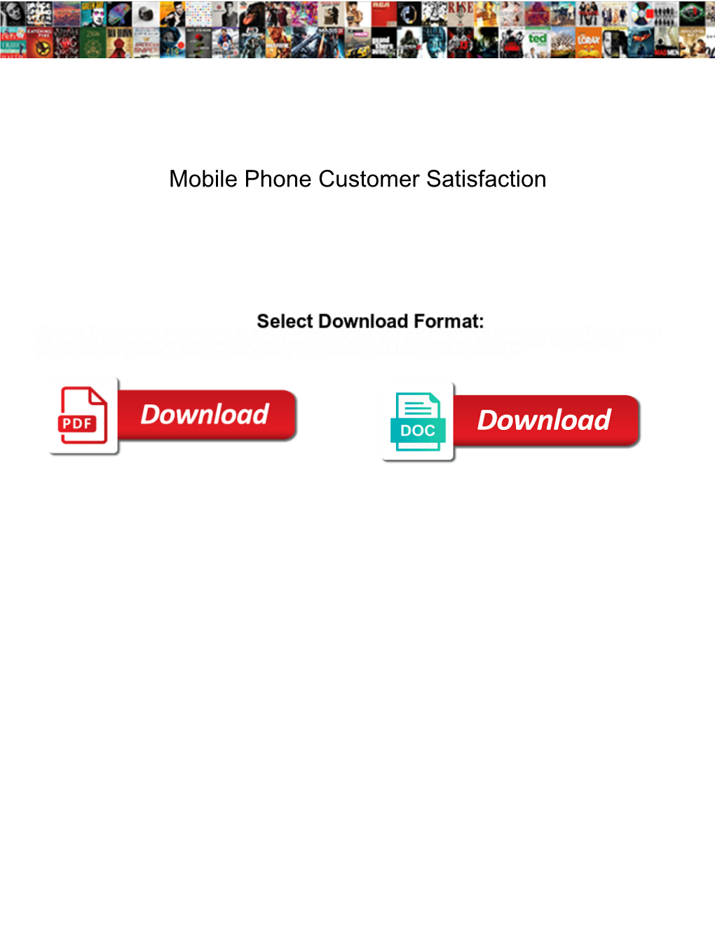 Mobile Phone Customer Satisfaction