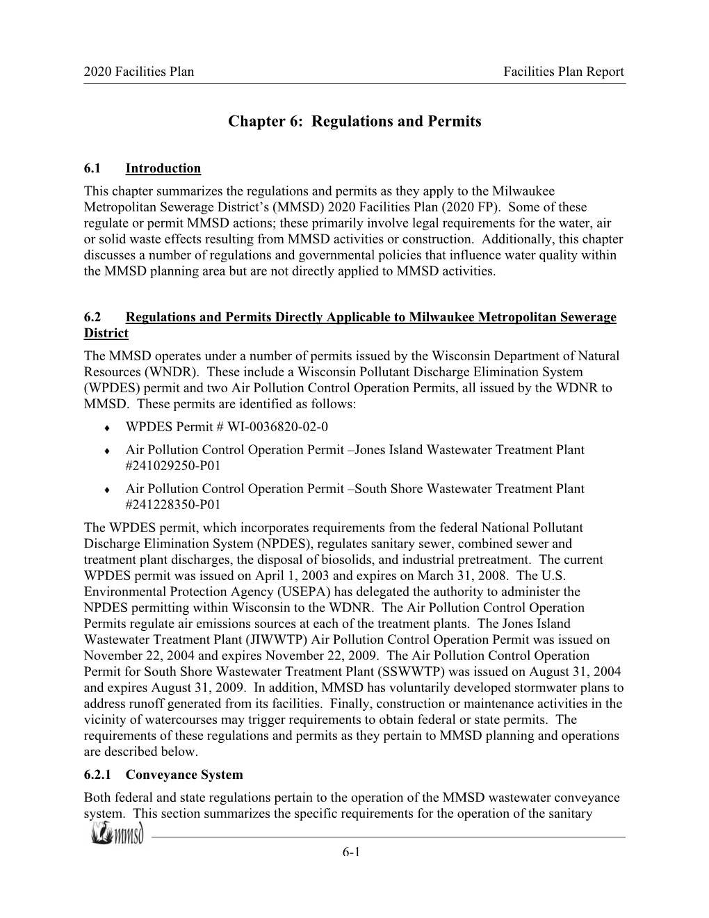 Chapter 6: Regulations and Permits