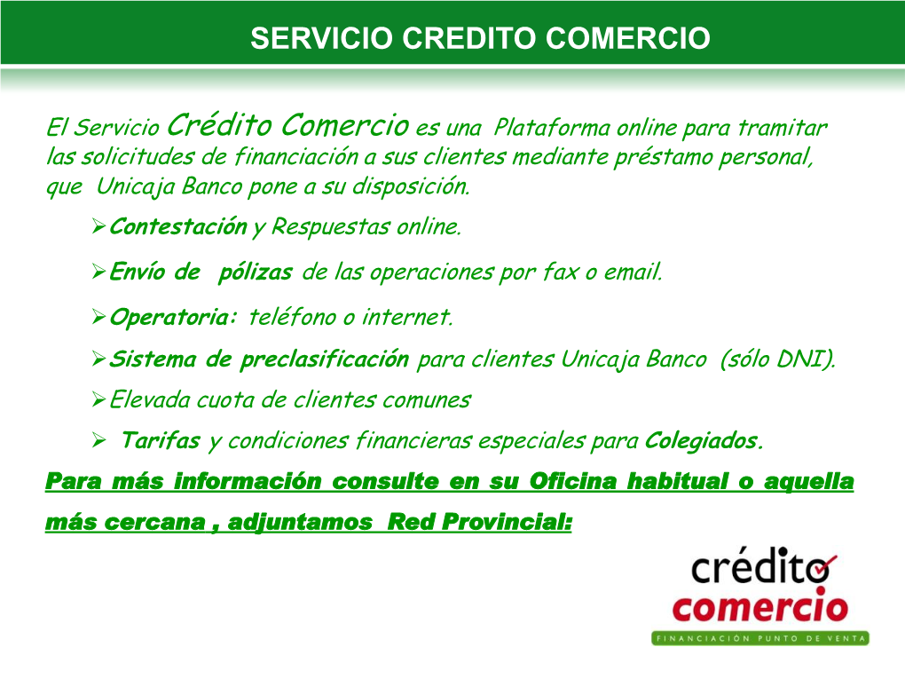 Servicio Credito Comercio