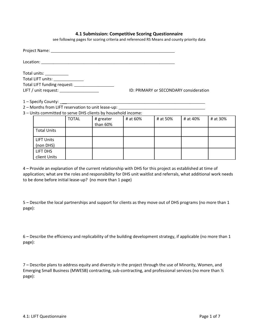 Part 4 Questionnaire Need Impact Preferences LIFT NOFA 2016