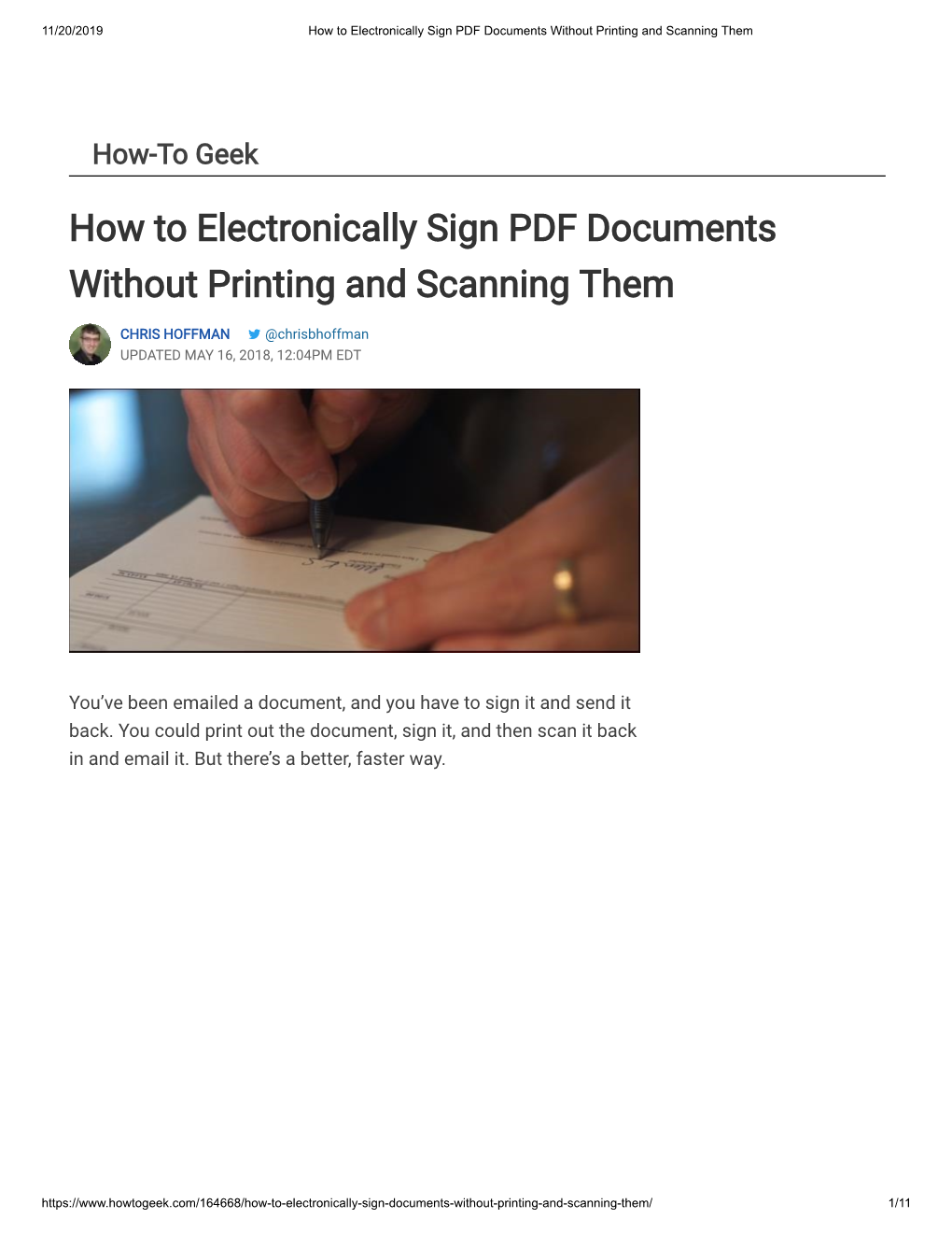 How to Electronically Sign PDF Documents Without Printing and Scanning Them