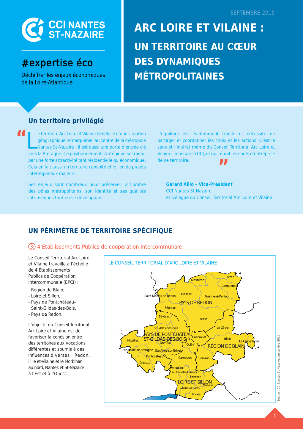 ARC LOIRE ET VILAINE : UN TERRITOIRE AU CŒUR #Expertise Éco DES DYNAMIQUES MÉTROPOLITAINES