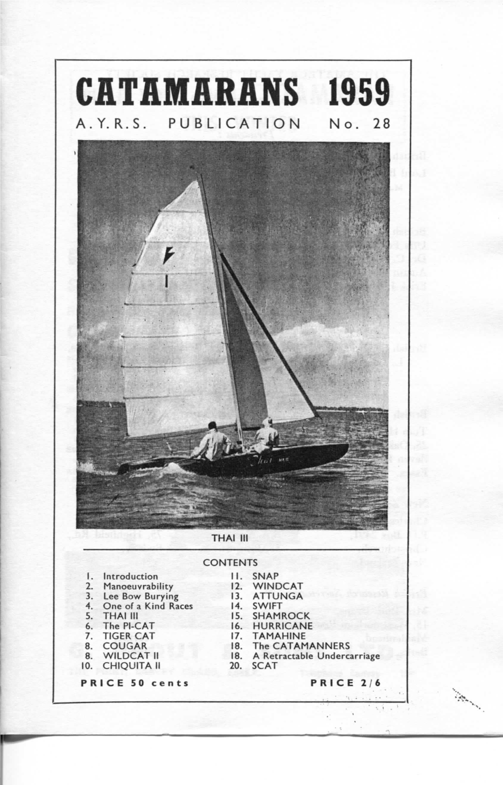 Catamarans 1959 A.Y.R.S