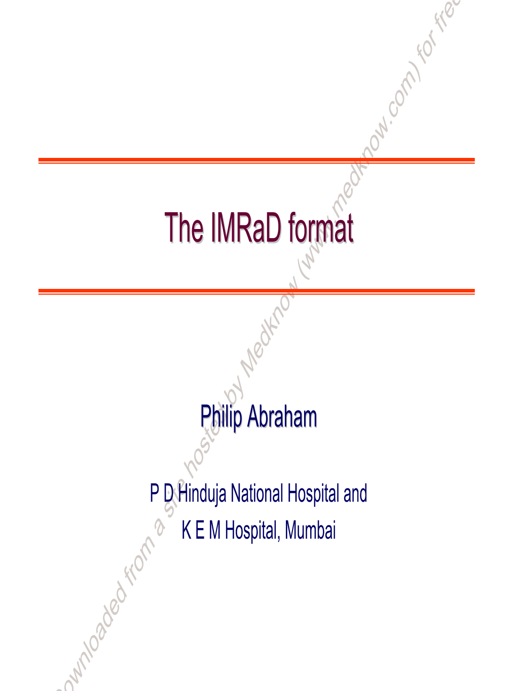 The Imrad Format