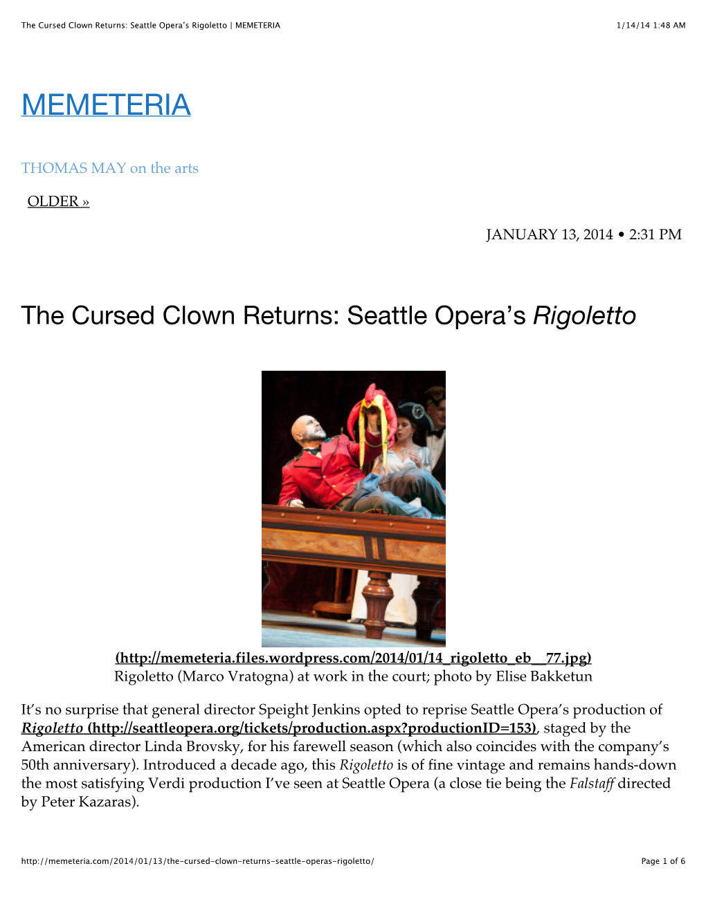 Seattle Opera's Rigoletto | MEMETERIA