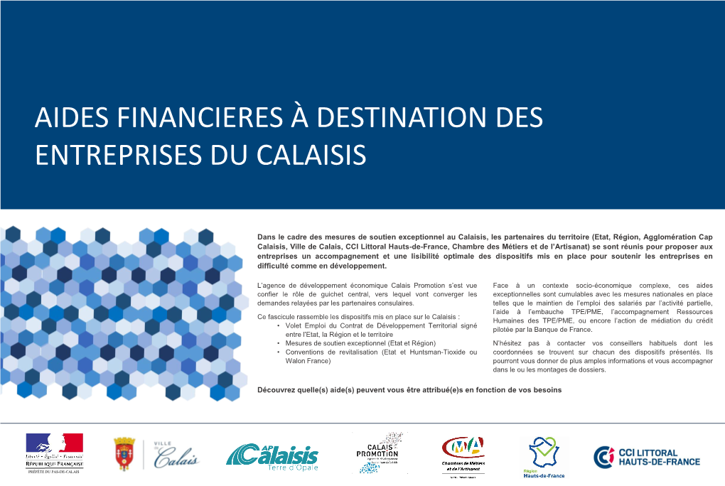 Aides Financieres À Destination Des Entreprises Du Calaisis