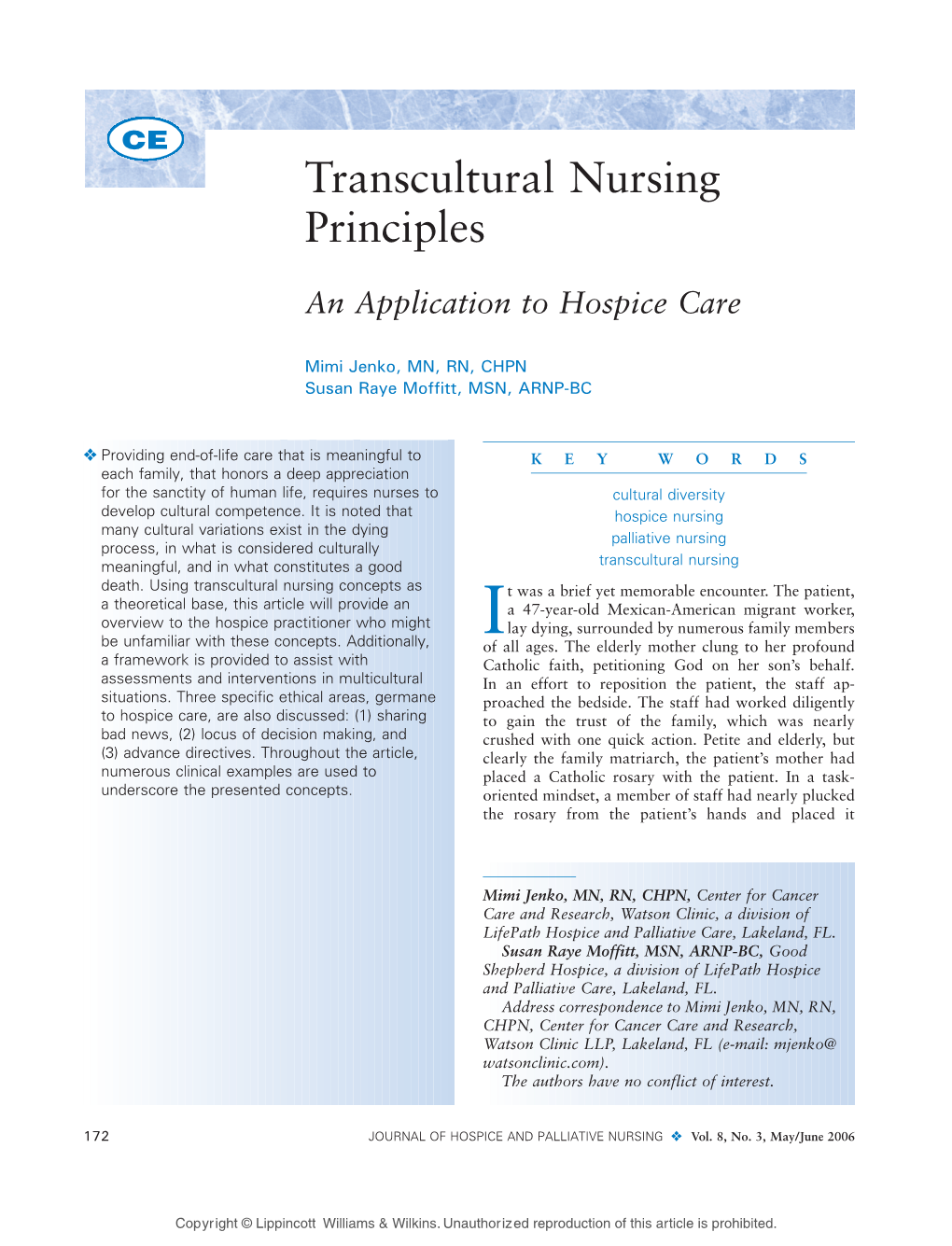 Transcultural Nursing Principles