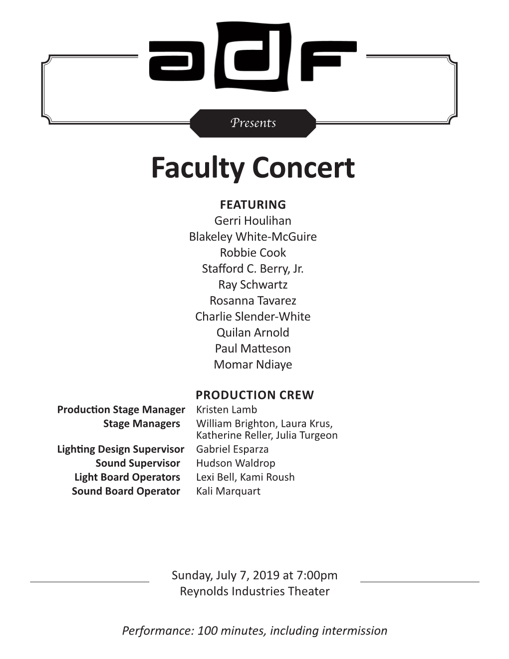 Faculty Concert FEATURING Gerri Houlihan Blakeley White-Mcguire Robbie Cook Stafford C