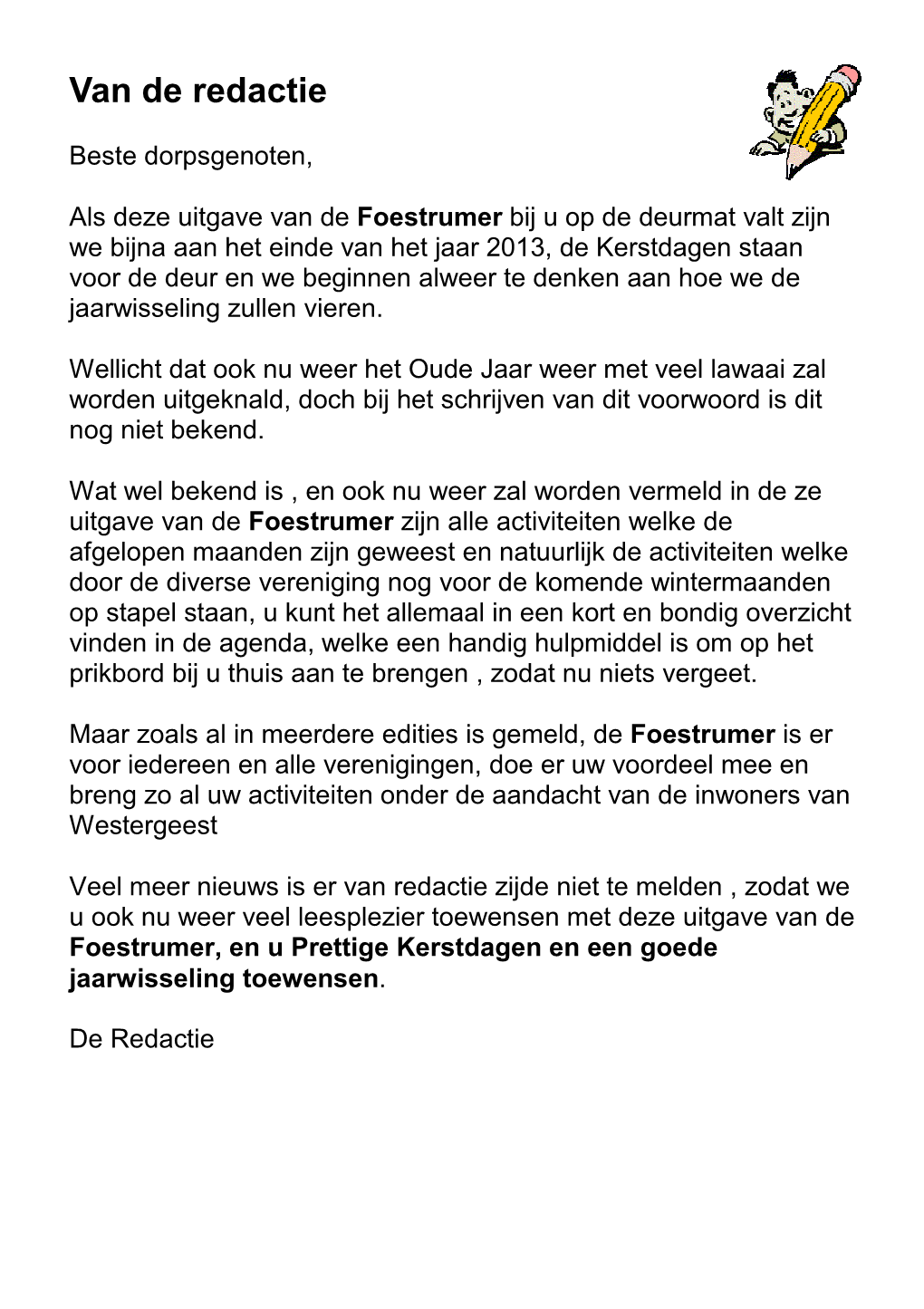 Van De Redactie