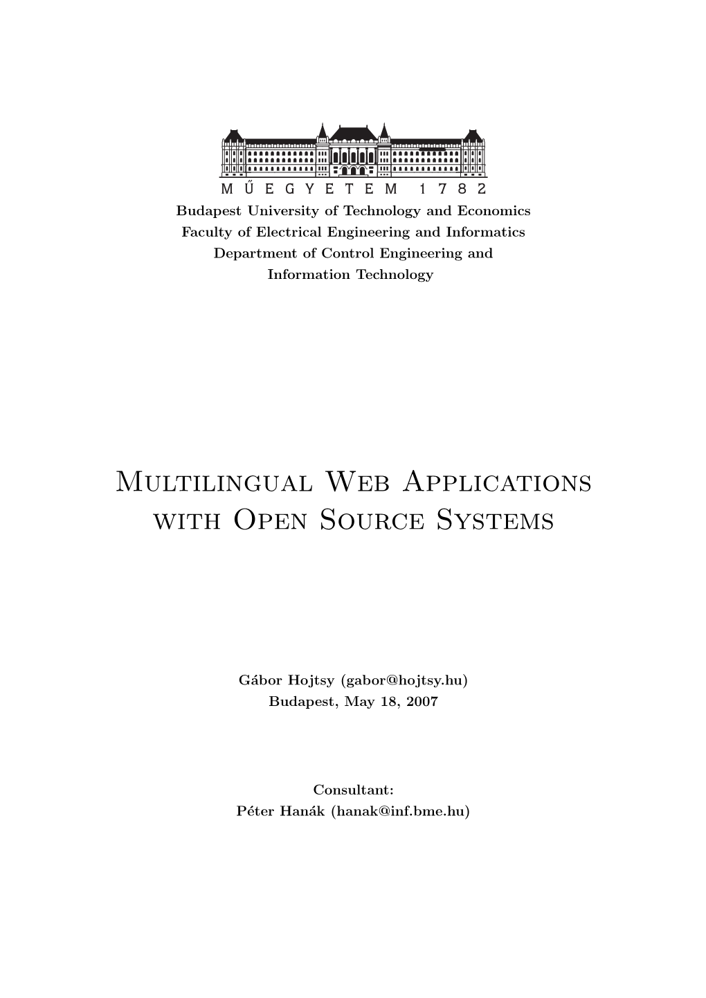 Multilingual Web Applications with Open Source Systems