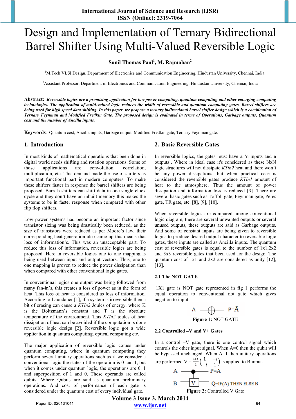 Design and Implementation of Ternary Bidirectional Barrel Shifter Using Multi-Valued Reversible Logic