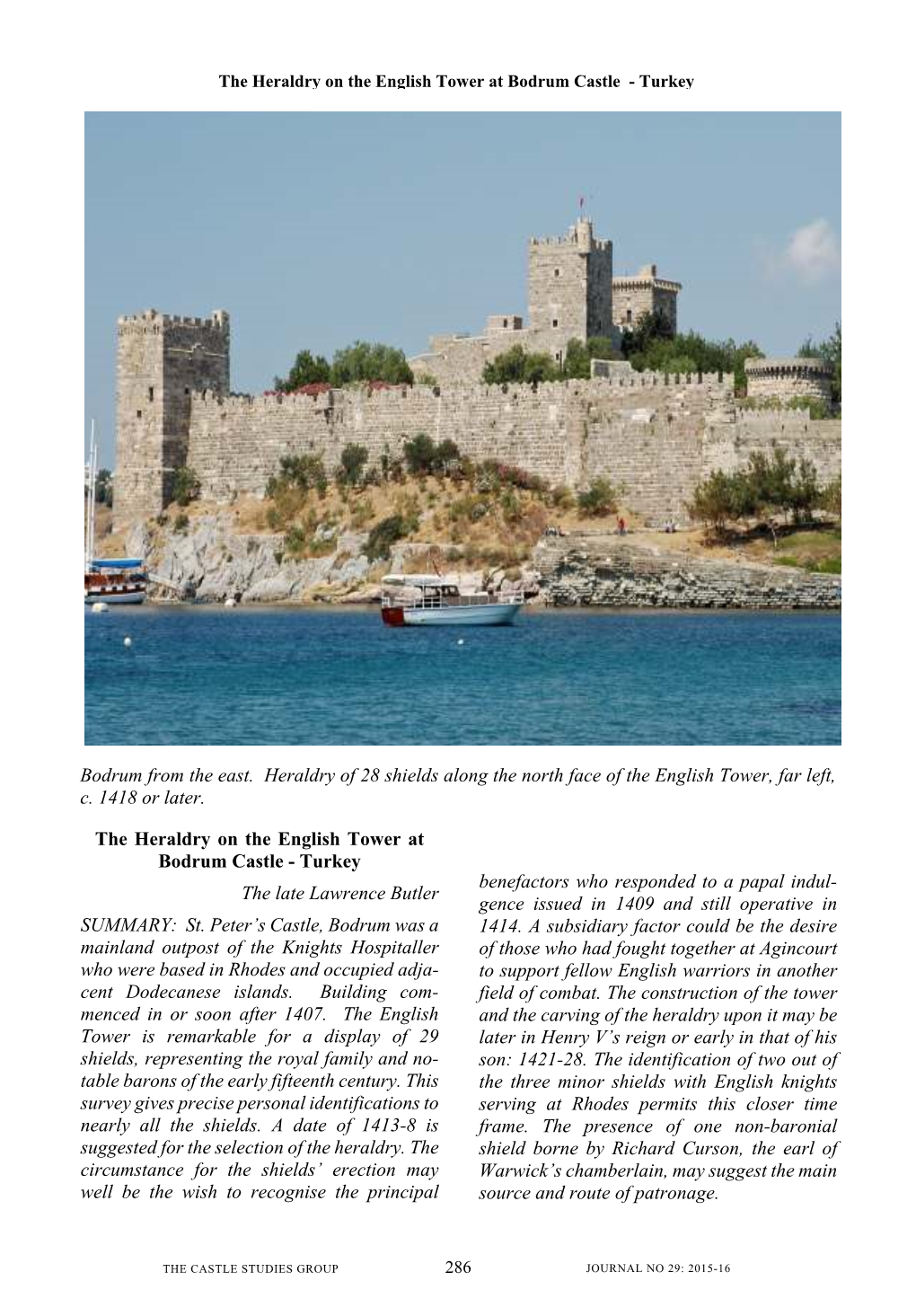 The Heraldry on the English Tower at Bodrum Castle - Turkey