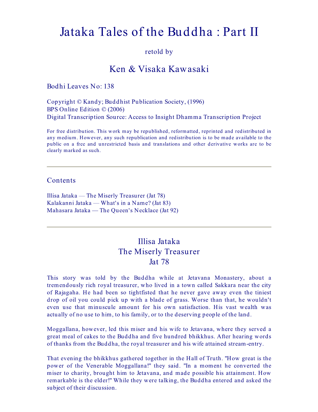 Jataka Tales of the Buddha: Part II