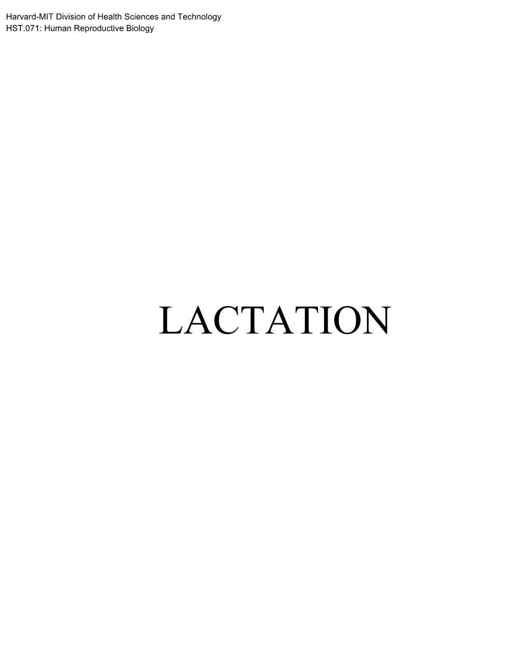 Lactation Lactation Disorders