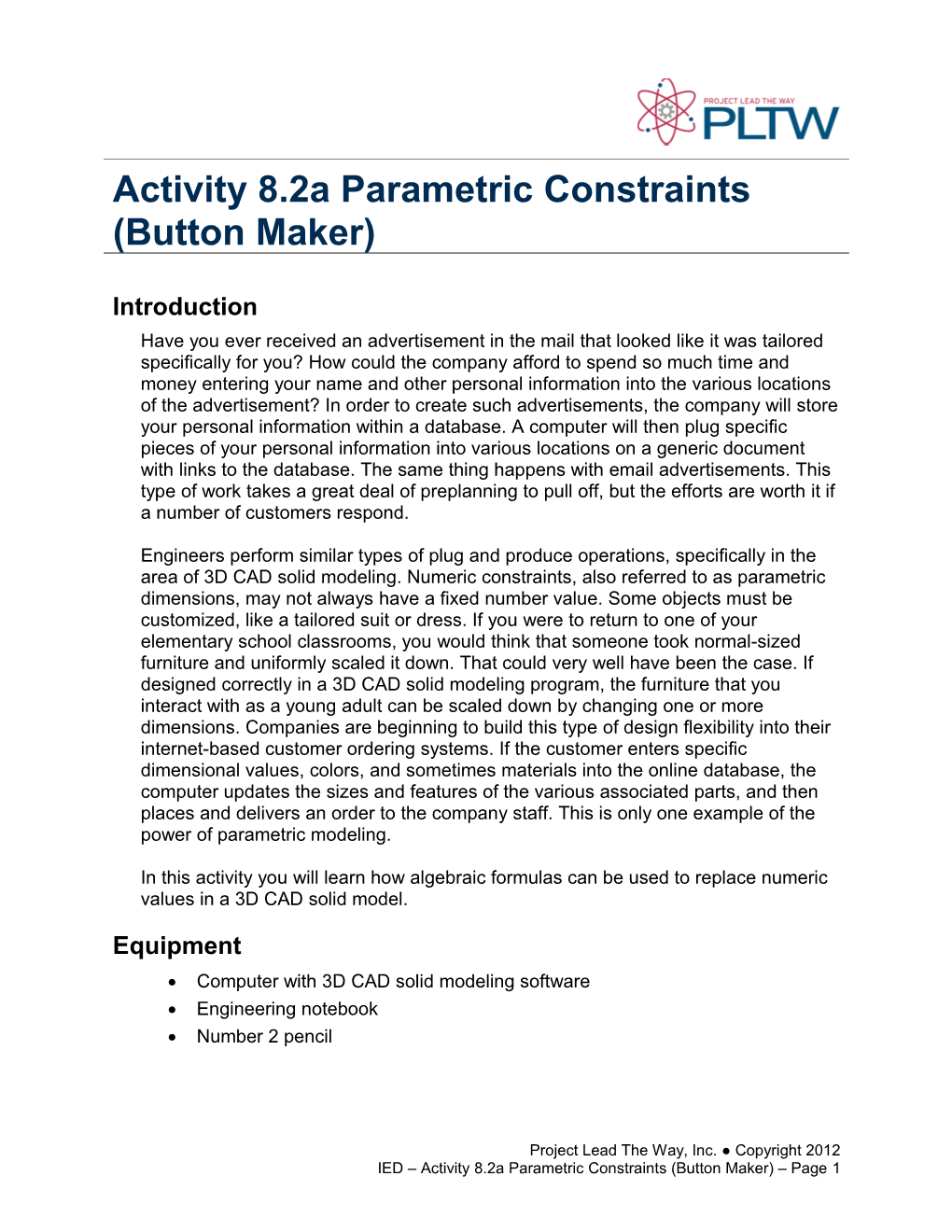 Activity 8.2A Parametric Constraints (Button Maker)