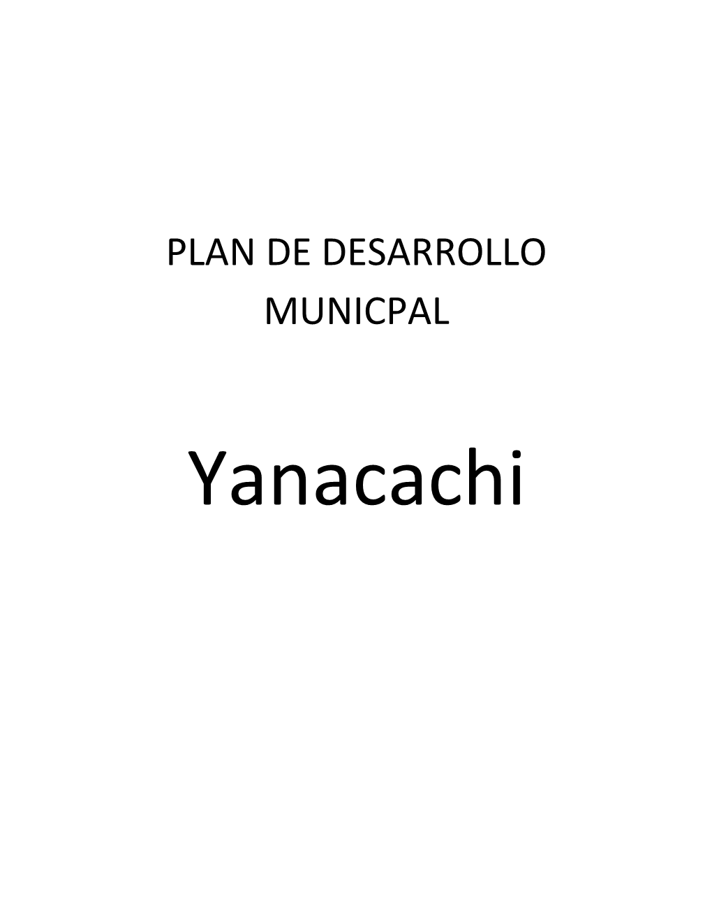 Plan De Desarrollo Municpal