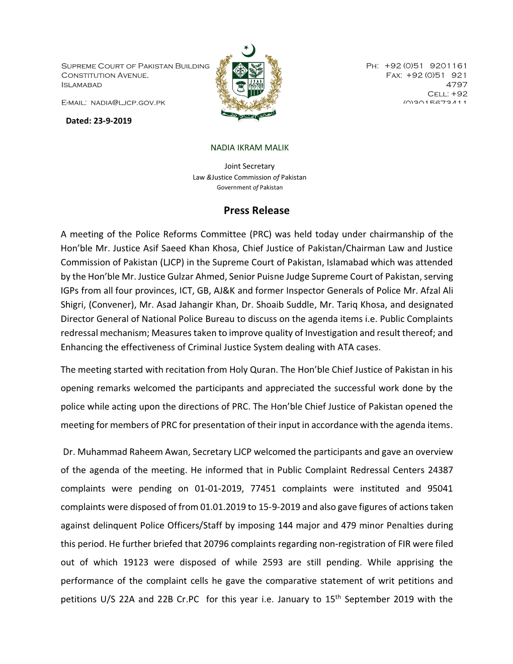 Press Release