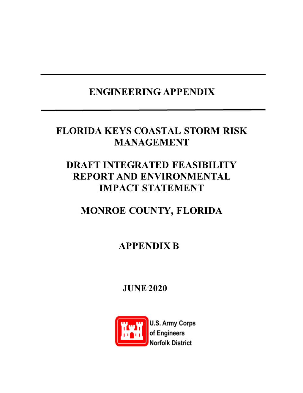 Engineering Appendix, Florida Keys Coastal Storm Risk Management