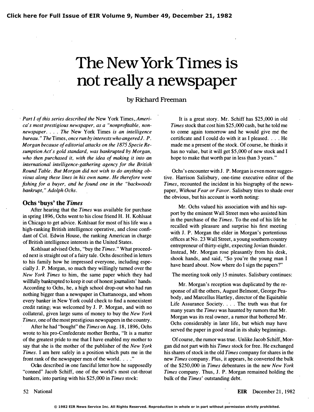 The {New York Times} Is Not Really a Newspaper