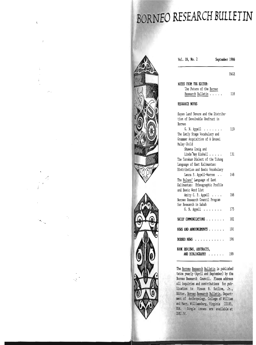 Volume 18, No. 2, 1986