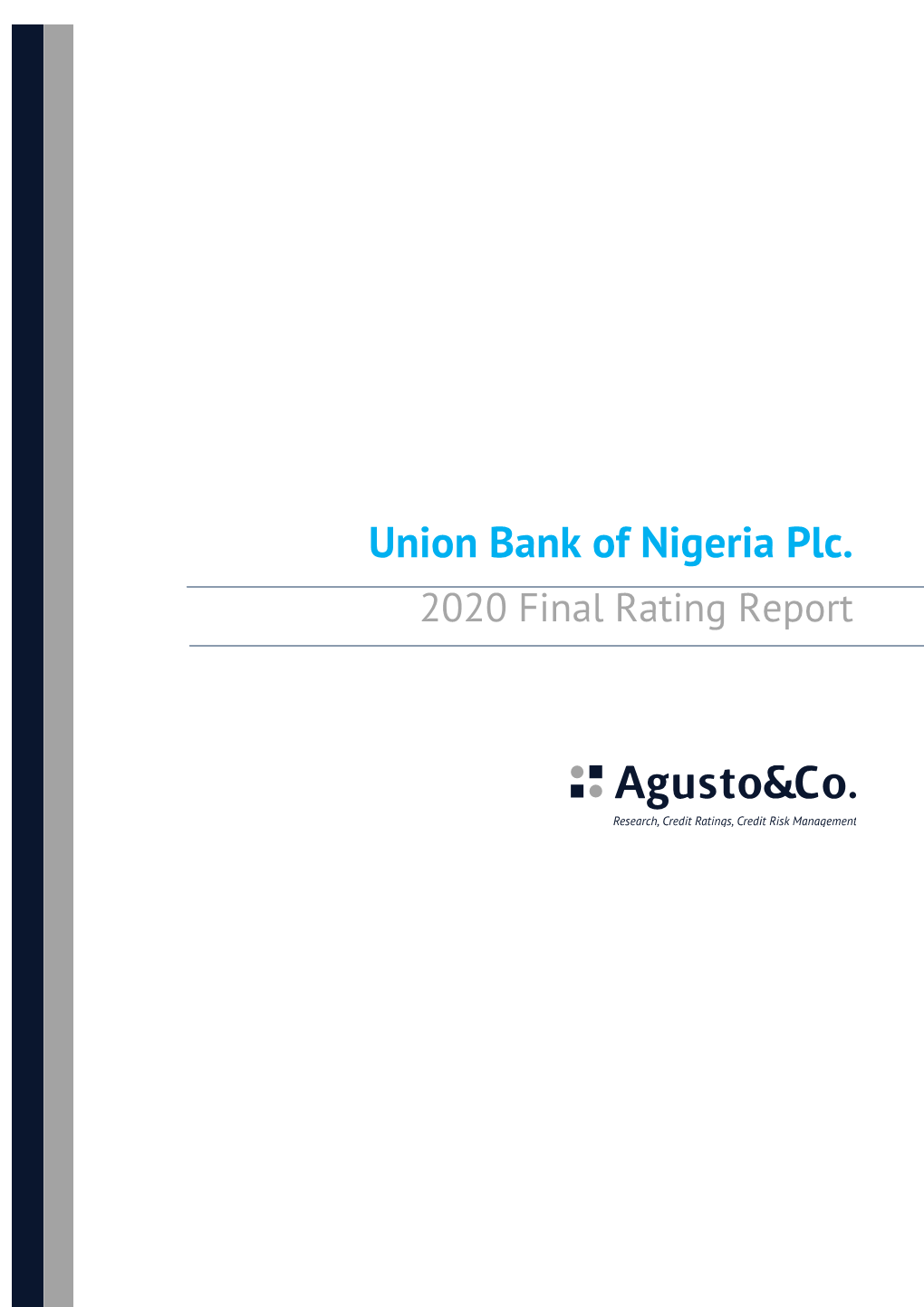 Union Bank of Nigeria Plc. 2020 Final Rating Report