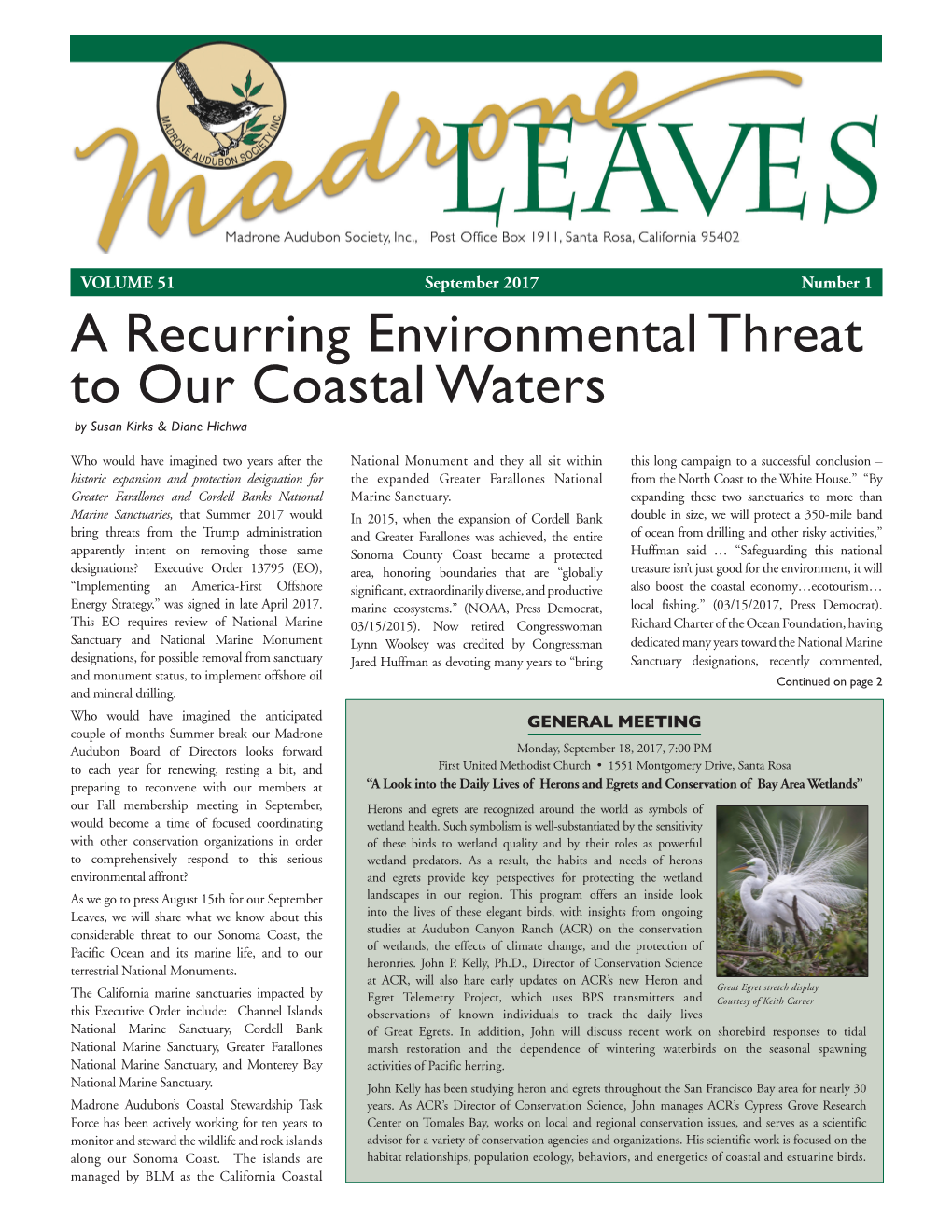 A Recurring Environmental Threat to Our Coastal Waters by Susan Kirks & Diane Hichwa