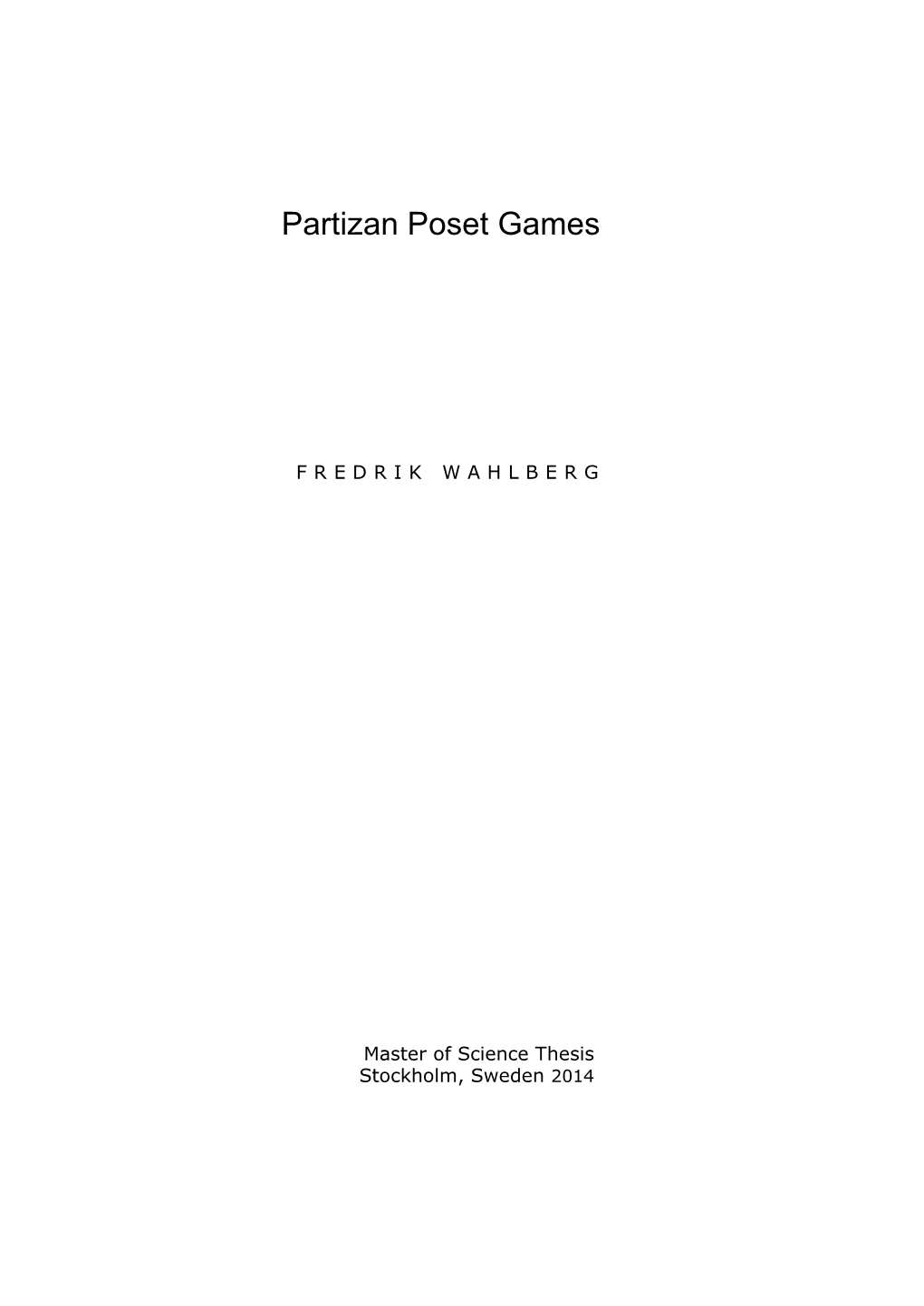 Partizan Poset Games