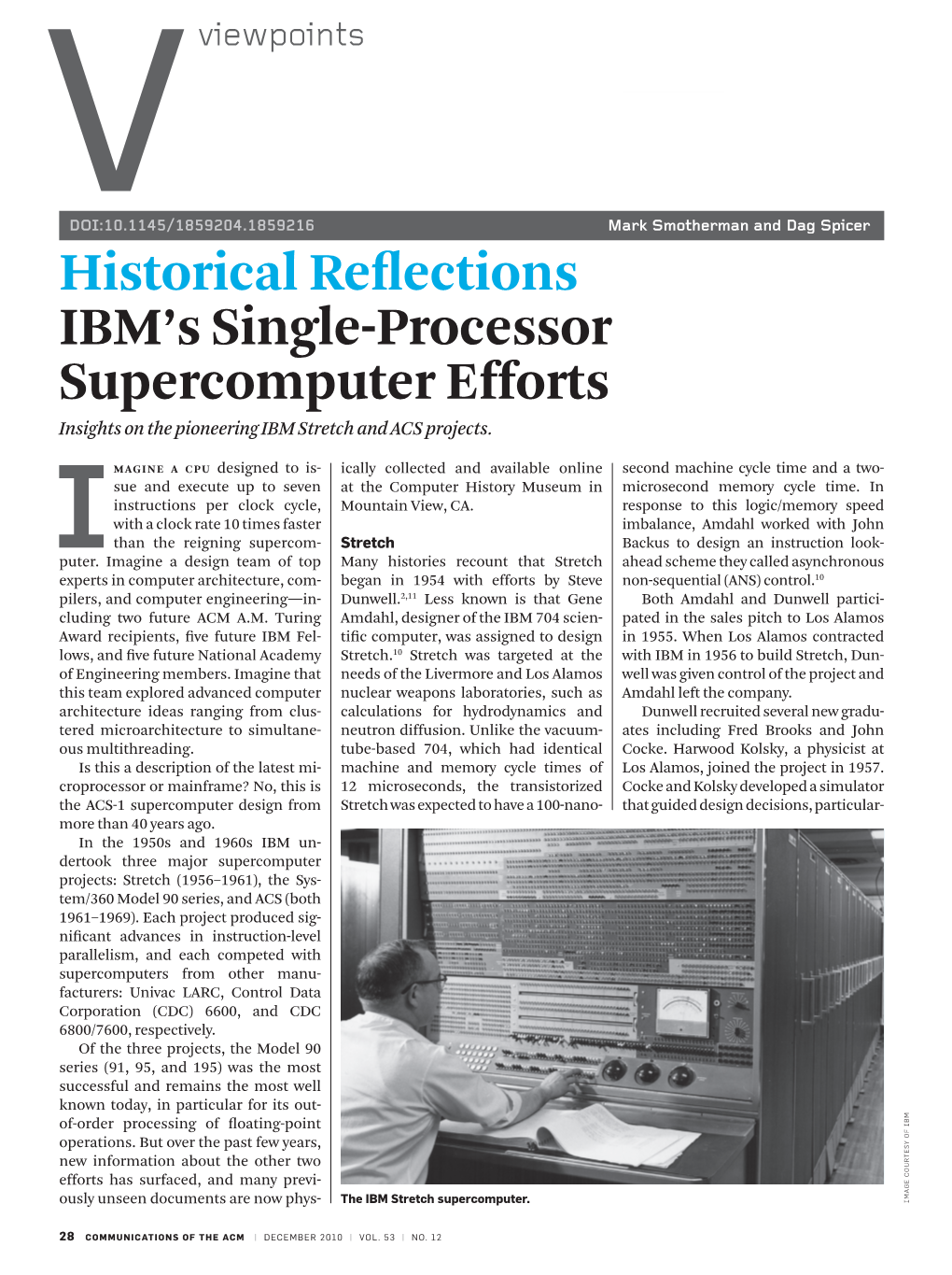 IBM's Single-Processor Supercomputer Efforts