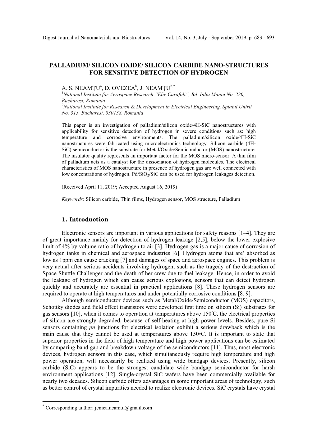 Silicon Carbide Nano-Structures for Sensitive Detection of Hydrogen