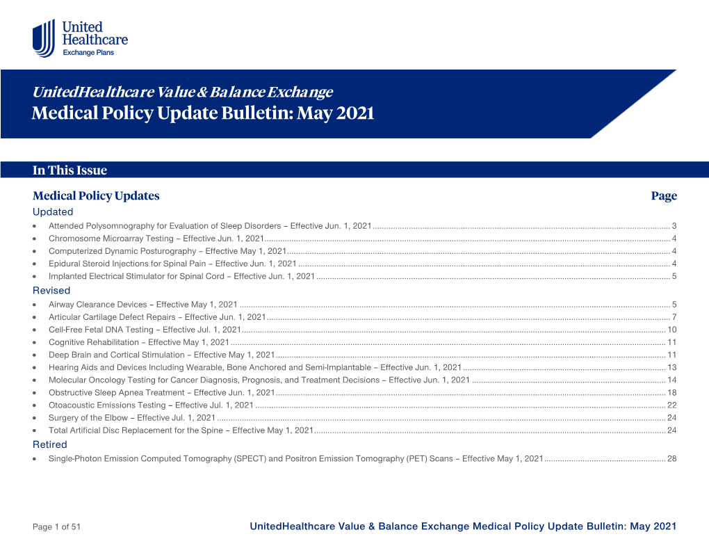 05/01/2021 – Unitedhealthcare Value & Balance Exchange Medical