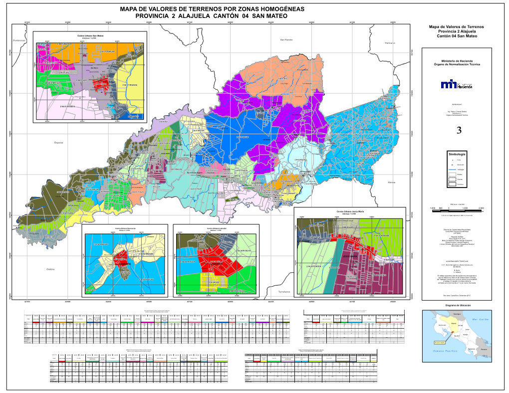 Mapa De Valores De Terrenos Por Zonas Homogéneas Provincia 2 Alajuela Cantón 04 San Mateo