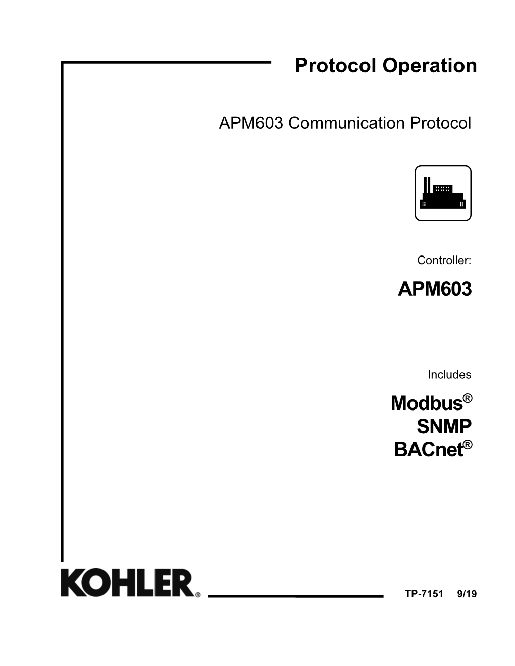 APM603 Modbus® SNMP Bacnet® Protocol Operation