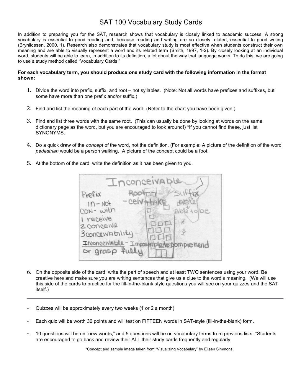 SAT 100 Vocabulary Study Cards