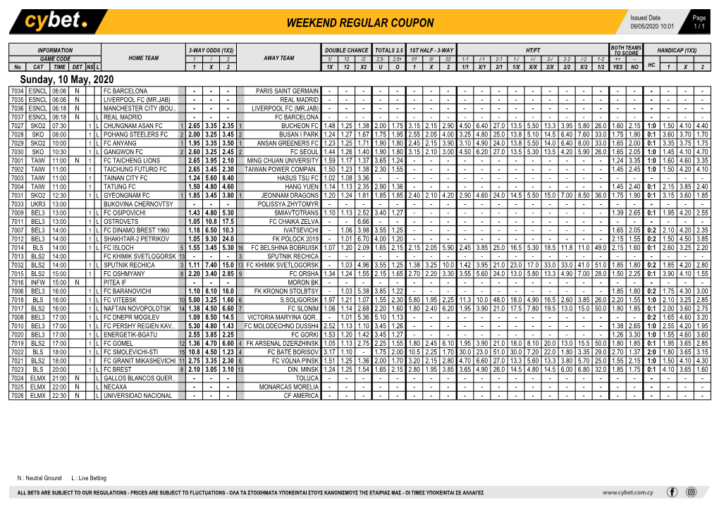 Weekend Regular Coupon 09/05/2020 10:01 1 / 1