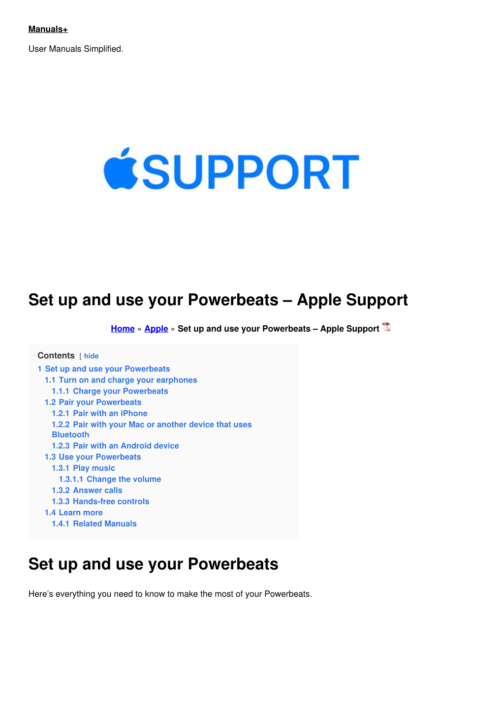 Set up and Use Your Powerbeats – Apple Support