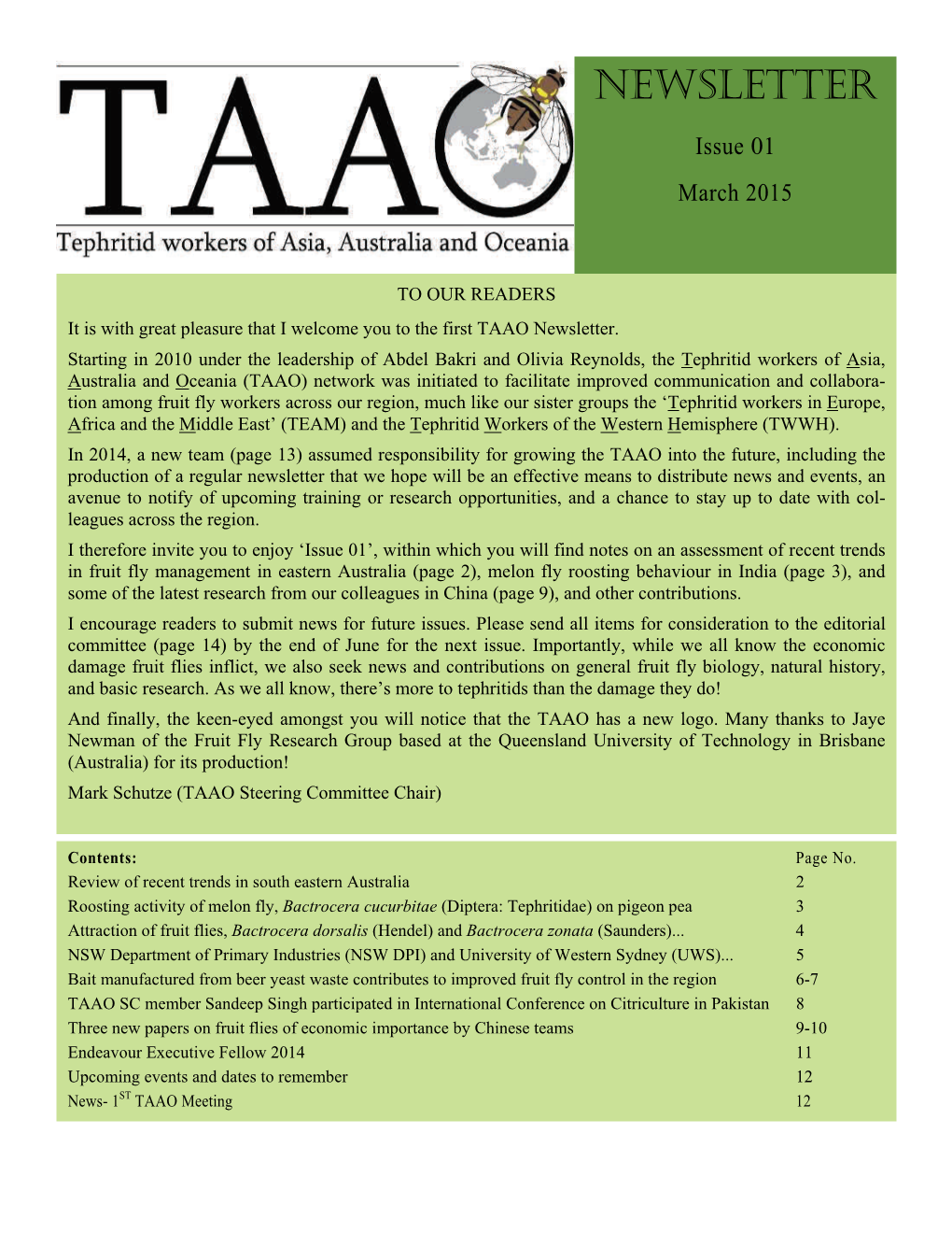 TAAO Newsletter March 2015