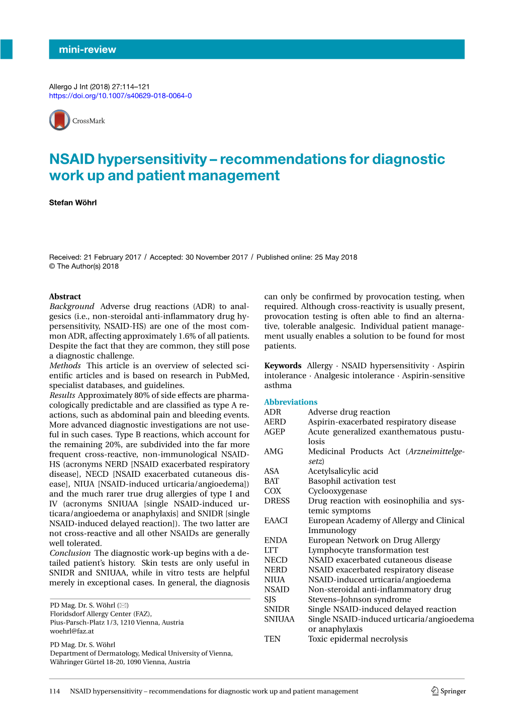 Recommendations for Diagnostic Work up and Patient Management