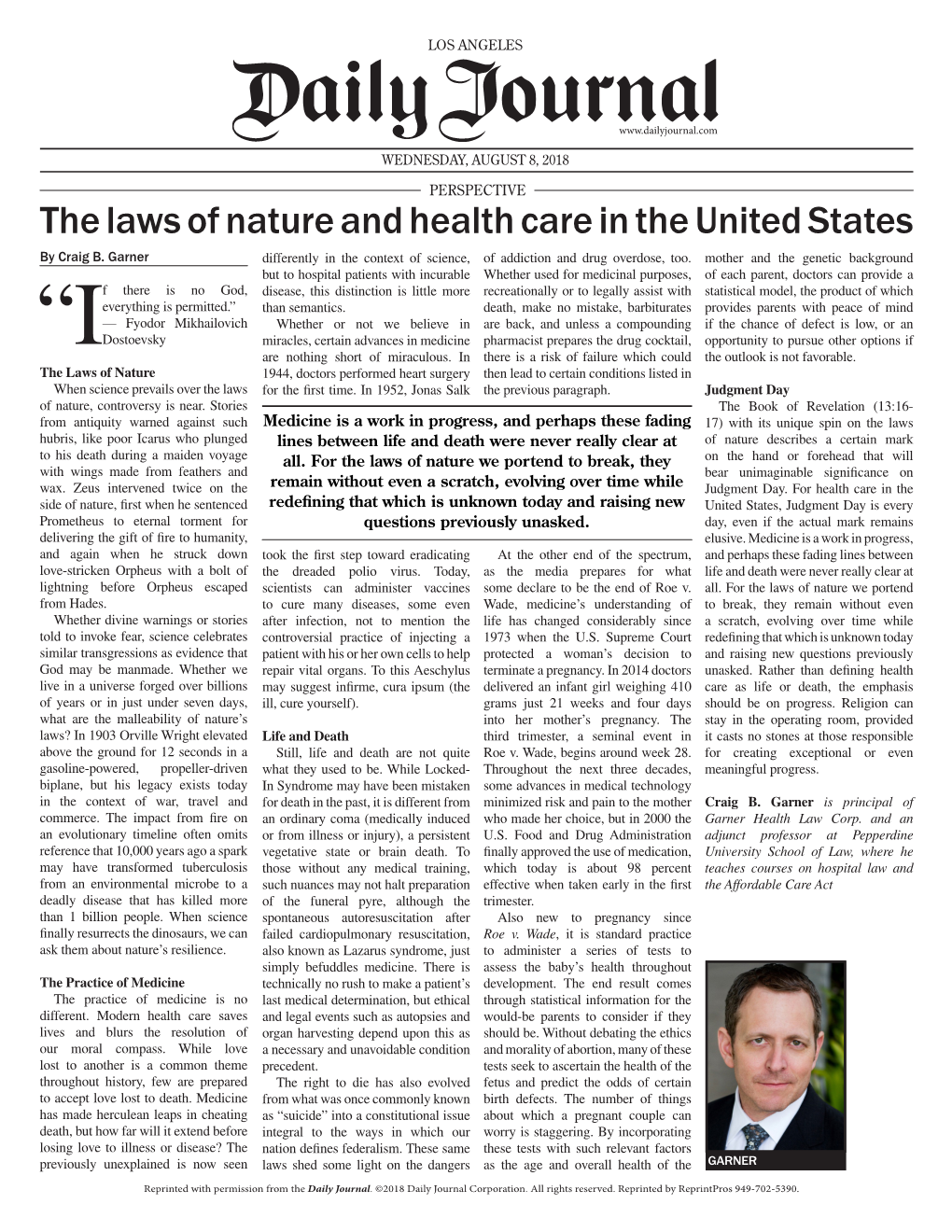 Health Care and the Laws of Nature