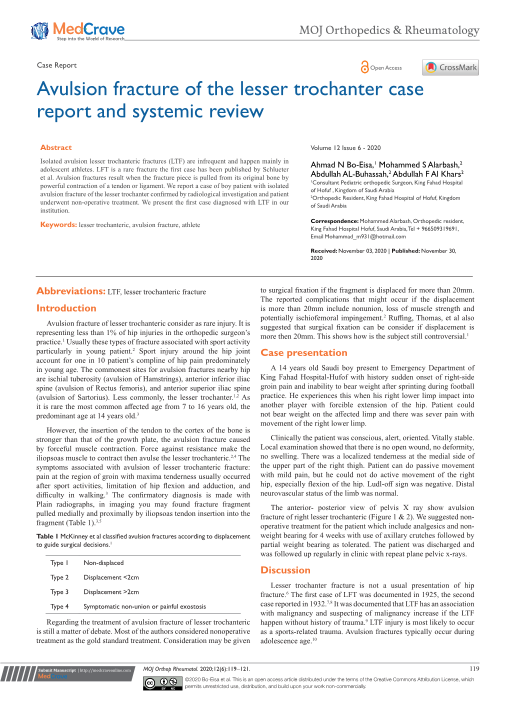 Avulsion Fracture of the Lesser Trochanter Case Report and Systemic Review