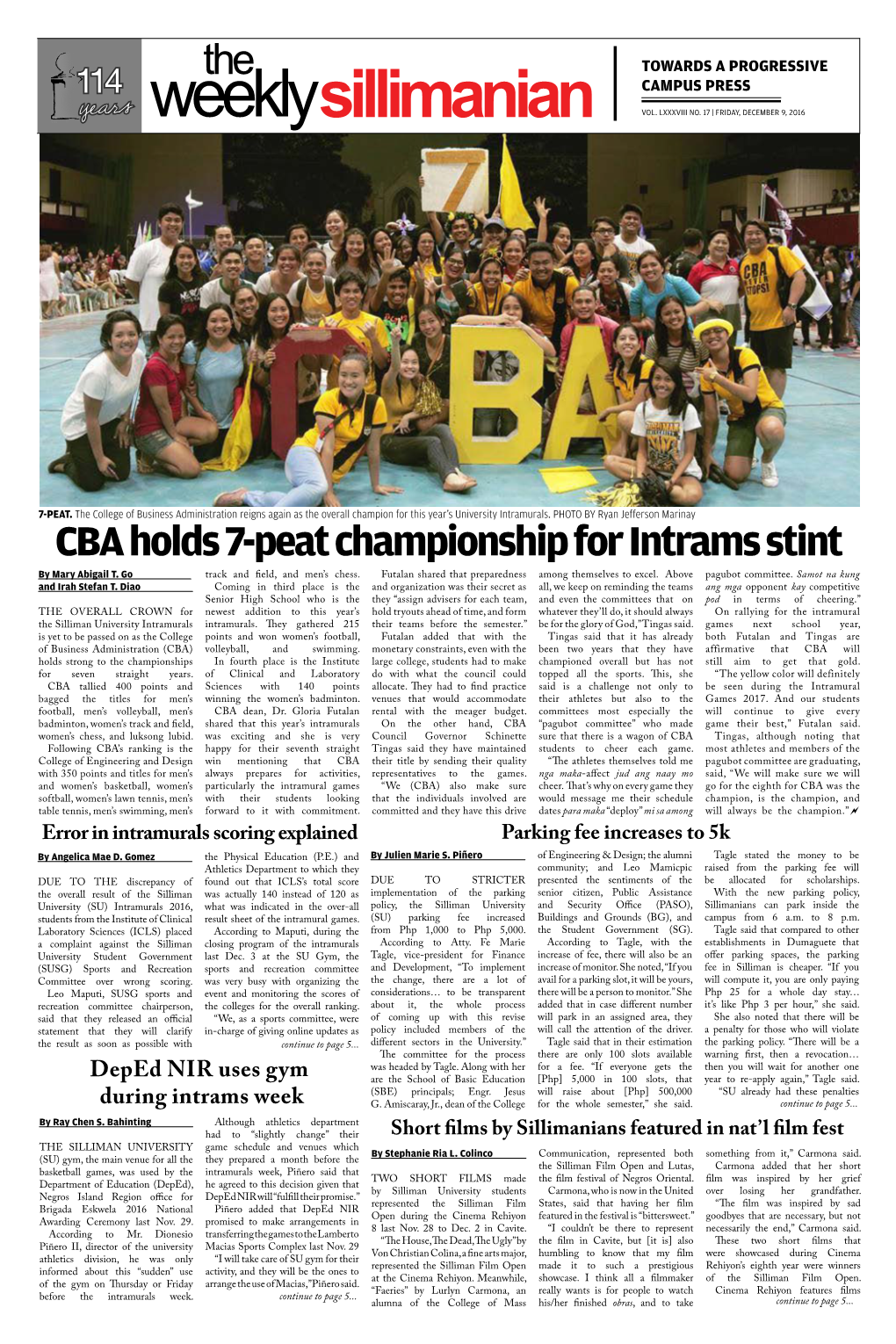 CBA Holds 7-Peat Championship for Intrams Stint by Mary Abigail T