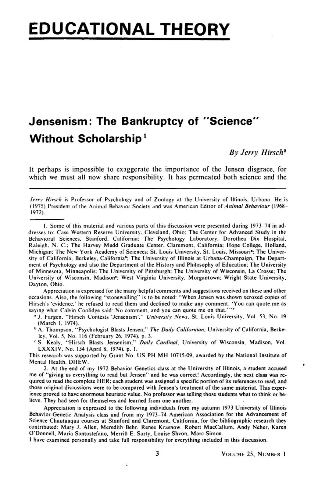 Jensenism: the Bankruptcy of “Science”